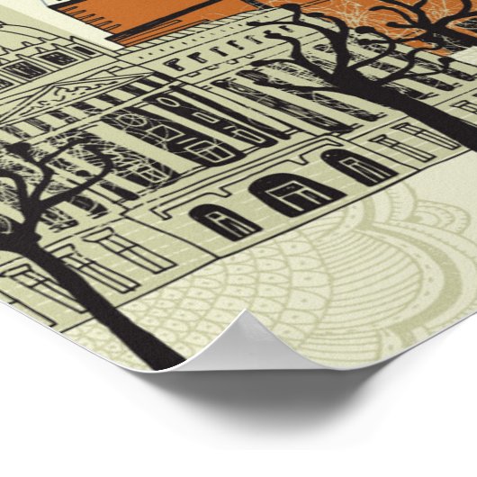 Doodle San Francisco Scene Poster (Ecke)