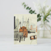 Doodle San Francisco Scene Postkarte (Stehend Vorderseite)