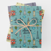 Doodle San Francisco Wrapping Paper Set 3 Geschenkpapier Set (Beispiel)