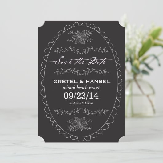 Doodle Save the Date (Stehend Vorderseite)