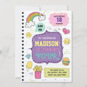 Doodle-Schlitten-Party Einladung (Vorderseite)