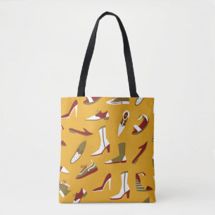 Doodle Schuhe: Hand gezogen Nahtlos. Tasche