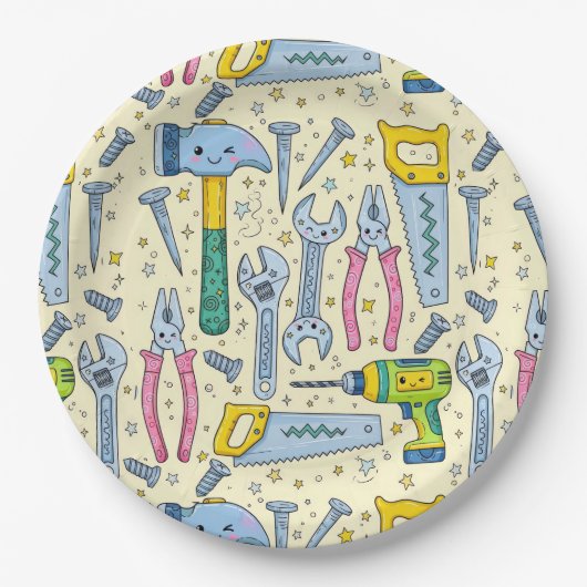 Doodle-Set mit Sternen für Heimwerker Pappteller (Vorderseite)