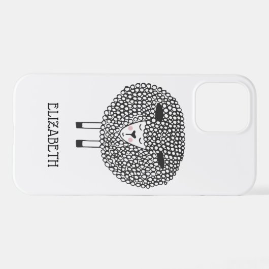 Doodle Sheep Personalisiert iPhone Hülle (Rückseite (Horizontal))