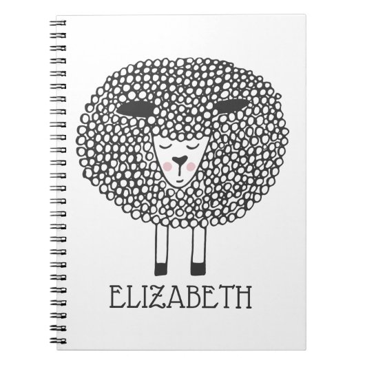 Doodle Sheep Personalisiert Notizblock (Vorderseite)