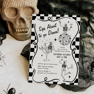 Doodle-Skelette 'Trinken gleich runter' Halloween Einladung
