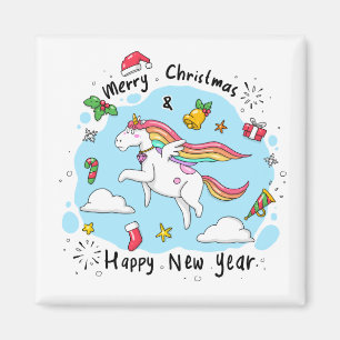 Doodle Sketch Cartoon Einhorn Pferde Kinder Magnet
