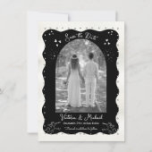Doodle Sketch Cherub Funky Save the Date Arch Einladung (Vorderseite)