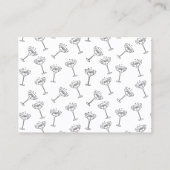 Doodle Sketch Funky birds Wedding Details Visitenkarte (Rückseite)