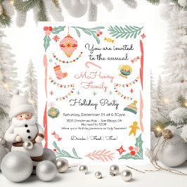 Doodle Sketch Funky Christmas Holiday Party Einladung