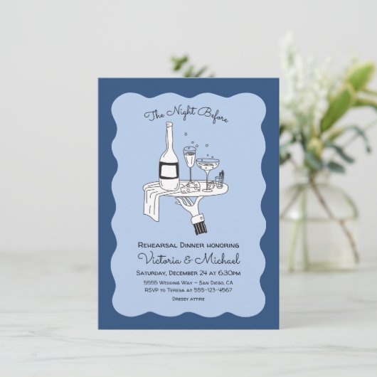 Doodle Sketch Funky Probe Dinner Einladung (Stehend Vorderseite)