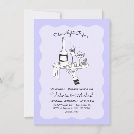 Doodle Sketch Funky Probe Dinner Einladung (Vorderseite)