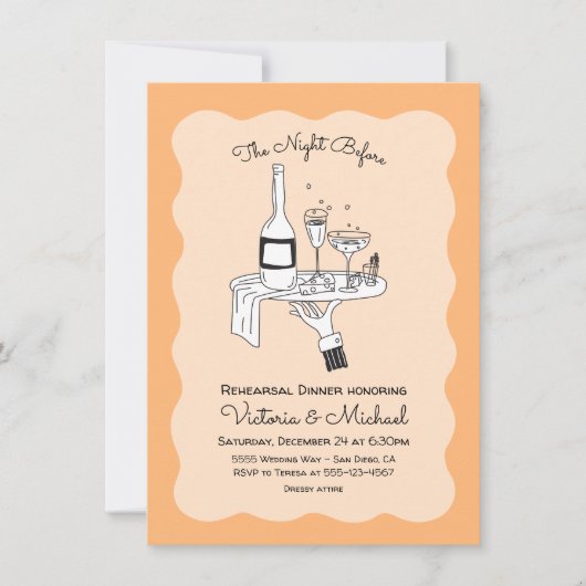 Doodle Sketch Funky Probe Dinner Einladung (Vorderseite)