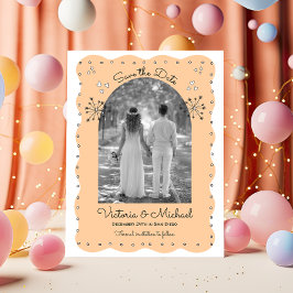 Doodle Sketch Funky Save the Date Arch Einladung