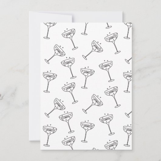 Doodle Sketch Funky Wedding Cake Einladung (Rückseite)