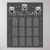 Doodle Sketch handgezeichnete Stühle Sitzplan Poster (Vorne)