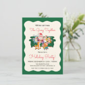 Doodle Sketch Office Holiday Party Friendsmas Einladung (Stehend Vorderseite)