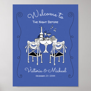Doodle Sketch Table Chairs Funky Probe Dinner Poster