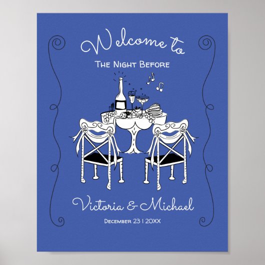 Doodle Sketch Table Chairs Funky Probe Dinner Poster (Vorne)