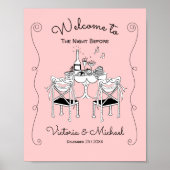 Doodle Sketch Table Chairs Funky Probe Dinner Poster (Vorne)