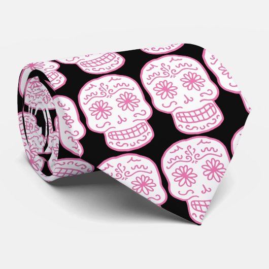 Doodle Skull Krawatte (Gerollt)