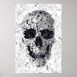 Doodle Skull Poster