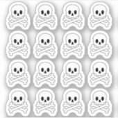 Doodle Skull und Crossbones Halloween Planner Aufkleber (Vorderseite)