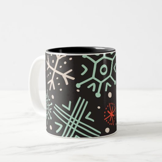 Doodle Snowflake Tasse (Vorderseite Links)