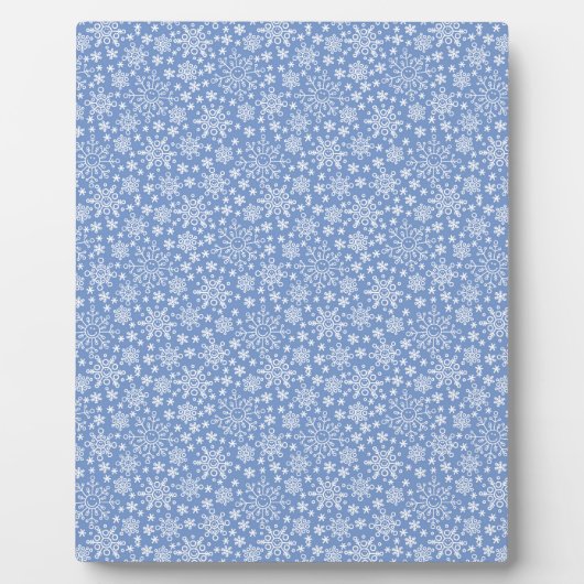 Doodle Snowflakes auf blauem Hintergrund Fotoplatte (Vorderseite)