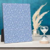 Doodle Snowflakes auf blauem Hintergrund Fotoplatte (Seite)