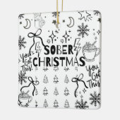Doodle Sober Weihnachten Keramikornament (Links)