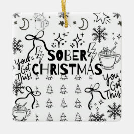 Doodle Sober Weihnachten Keramikornament