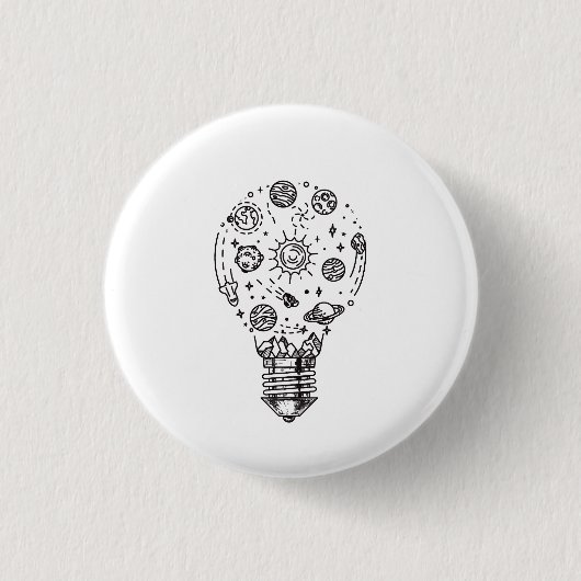 Doodle Solar System in Bulb Button (Vorderseite)