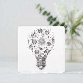 Doodle Solar System in Bulb Einladung (Stehend Vorderseite)