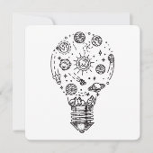 Doodle Solar System in Bulb Einladung (Vorderseite)