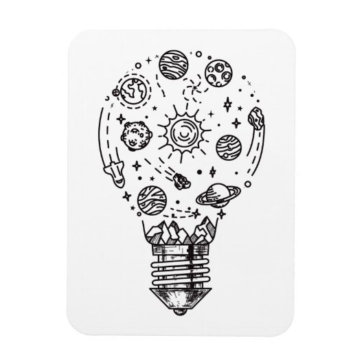 Doodle Solar System in Bulb Magnet (Vertikal)