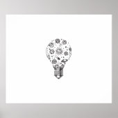 Doodle Solar System in Bulb Poster (Vorne)