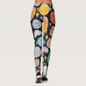Doodle Space: HandGezeichnet Vintager Kosmos. Leggings (Rückseite)