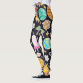 Doodle Space: HandGezeichnet Vintager Kosmos. Leggings (Links)