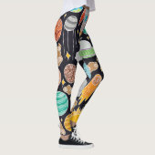 Doodle Space: HandGezeichnet Vintager Kosmos. Leggings (Rechts)
