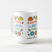 Doodle Spaß Labor Day Kaffeetasse (Vorderseite Links)