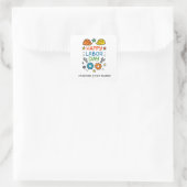 Doodle Spaß Labor Day Quadratischer Aufkleber (Tasche)