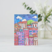 Doodle Stadt. Postkarte (Stehend Vorderseite)