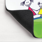 Doodle-Stick-Familie auf der Welt Mousepad (Ecke)