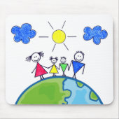 Doodle-Stick-Familie auf der Welt Mousepad (Vorne)