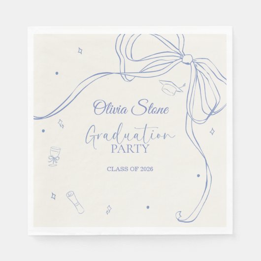 Doodle-Stil-Abschlussfeier der Oberstufe handgezei Serviette (Vorderseite)