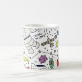 Doodle-Stil, Raum-Thema-Abbildung. Kaffeetasse (Mittel)