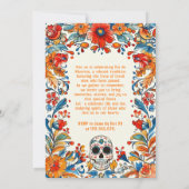 💀 Doodle style Día de Muertos Party Einladung (Rückseite)