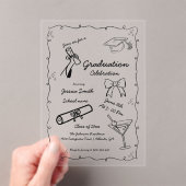 Doodle Style Handgezeichneter Abschluss Acryleinladungen (Insitu (Handheld))