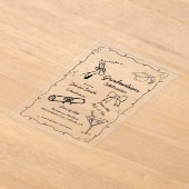 Doodle Style Handgezeichneter Abschluss Acryleinladungen (Ablage )